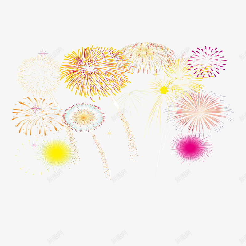 烟花过年喜庆矢量图ai免抠素材_88icon https://88icon.com 免费PNG素材 喜庆烟花 烟花 节日 过年 矢量图