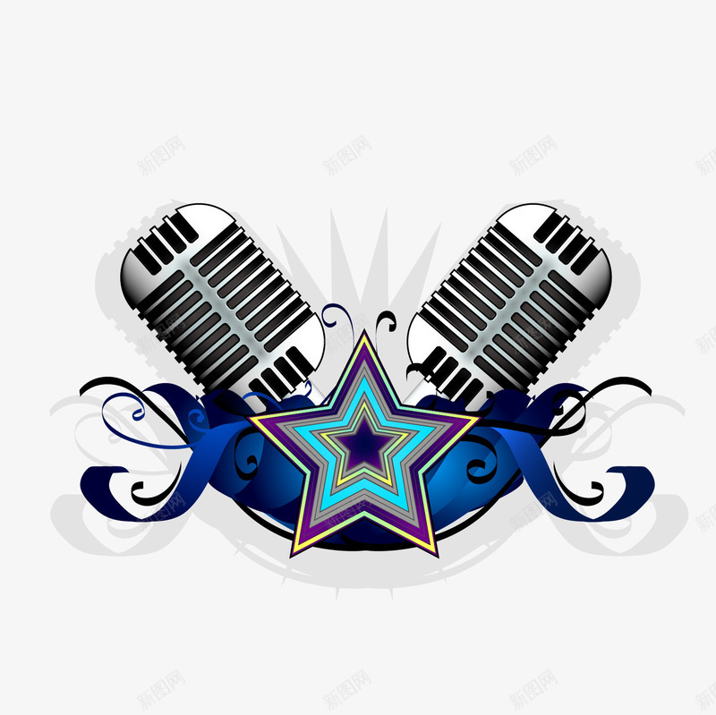 音麦png免抠素材_88icon https://88icon.com 五角星 免费矢量下载 抽象 话筒 音麦