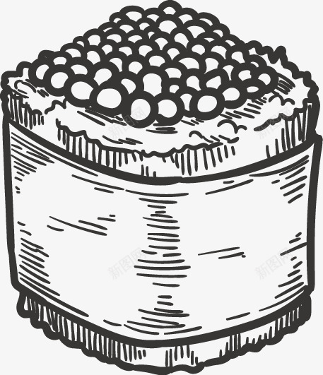 手绘插图日本料理鱼卵寿司插图png免抠素材_88icon https://88icon.com 寿司插图 手绘插图 日本料理 紫菜卷 食物插图 鱼卵