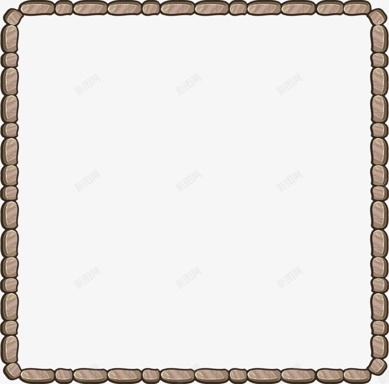 边框纹理png免抠素材_88icon https://88icon.com 卡通 棕色 简约 边框石头