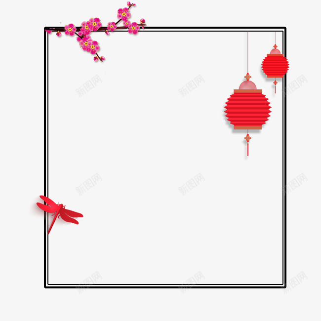 精美灯笼框png免抠素材_88icon https://88icon.com 创意 梅花 灯笼框 灯笼边框 精美边框 线框 黑色边框