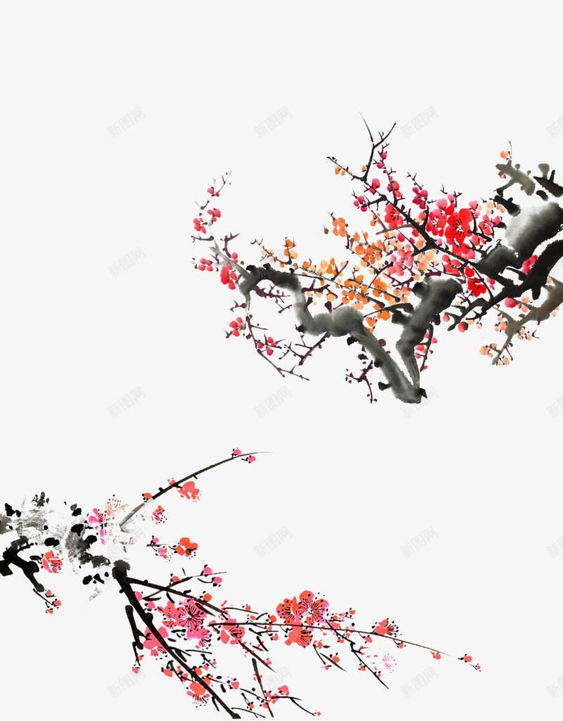 梅花png免抠素材_88icon https://88icon.com 中国风 梅花 梅花图案 梅花素材 水墨画