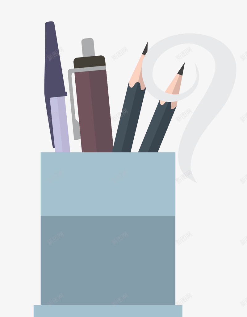 装满各种笔的笔筒png免抠素材_88icon https://88icon.com 卡通手绘 圆珠笔 学习 教育 笔筒 铅笔