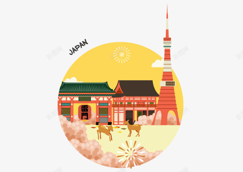 黄色黄昏日本建筑png免抠素材_88icon https://88icon.com 建筑 日本 黄昏 黄色