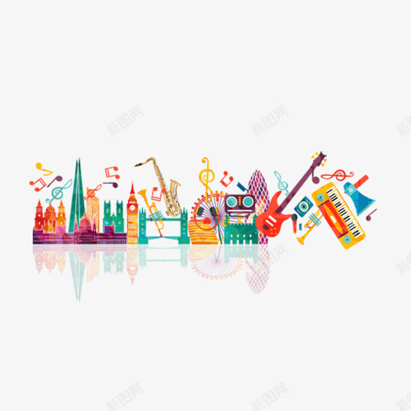 音乐游乐场psd免抠素材_88icon https://88icon.com 乐器 卡通 彩色 游乐场