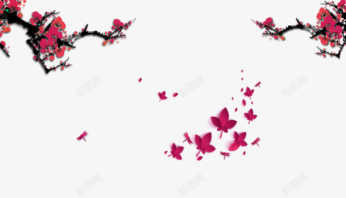 古典淡雅的梅花飘落枝头png免抠素材_88icon https://88icon.com 古典 枝头 梅花 淡雅 花 花瓣 蜻蜓 飘落