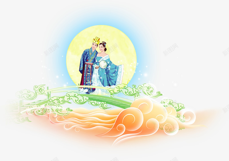 七夕情人节人物png免抠素材_88icon https://88icon.com 七夕 人物 圆月 节日