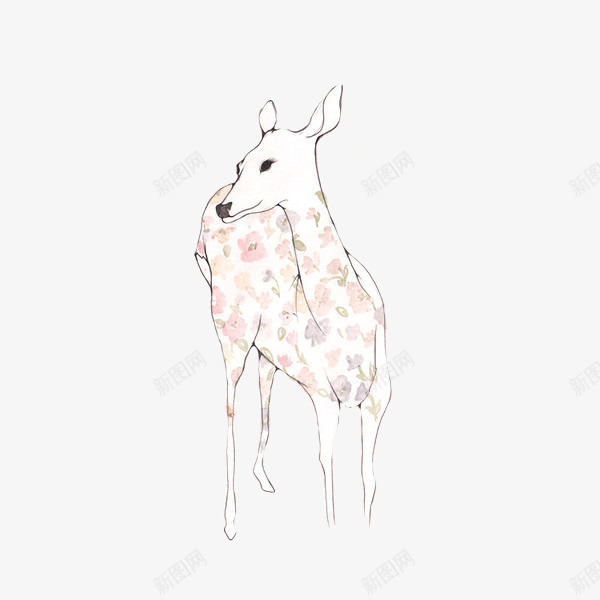 手绘可爱彩色梅花鹿png免抠素材_88icon https://88icon.com 可爱 彩色 梅花鹿