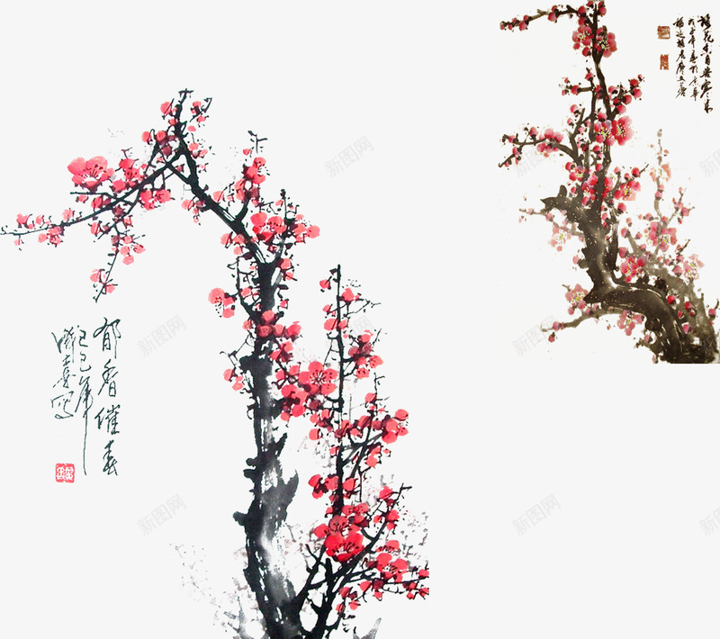 水墨梅花png免抠素材_88icon https://88icon.com 传统 古风 梅 梅花 腊梅