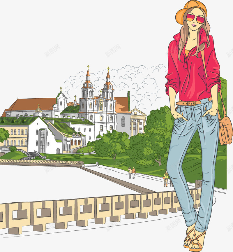 时尚美女欧洲旅行插画矢量图eps免抠素材_88icon https://88icon.com 旅行 时尚美女欧洲旅行插画矢量素材 欧洲 矢量插画 矢量美女 美女插画 矢量图
