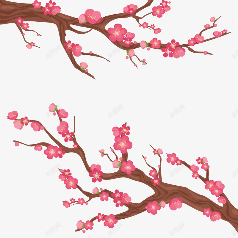 梅花和树枝矢量图eps免抠素材_88icon https://88icon.com 树枝 梅花 梅花png 梅花矢量图 鲜花 矢量图