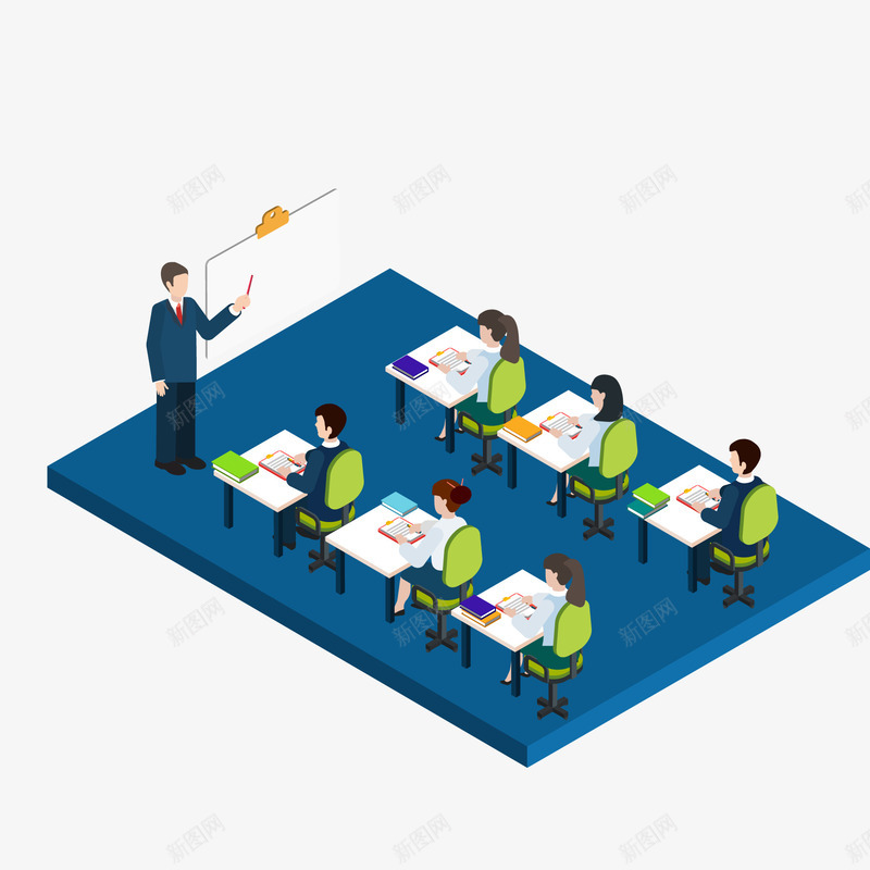 卡通讲课的人物矢量图ai免抠素材_88icon https://88icon.com 上下级 上课 学习 学校 学生 插画 教育 矢量图 讲课
