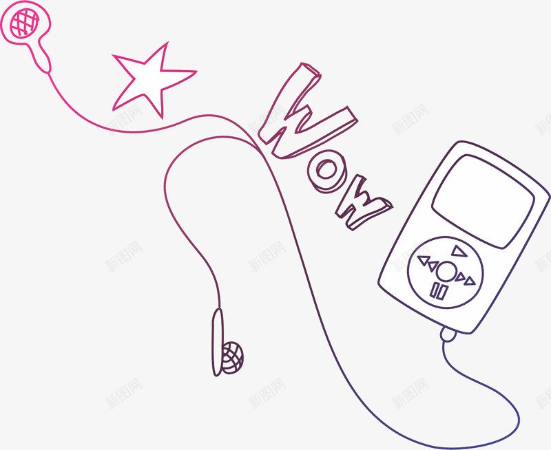 MP3png免抠素材_88icon https://88icon.com wow 卡通 星星 潮流 耳机 运动耳机跑步挂耳式 音乐