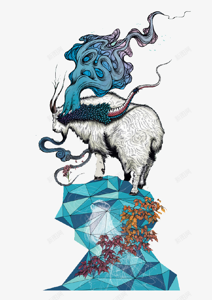 石头上的羚羊png免抠素材_88icon https://88icon.com 山羊 水晶石 石头 羚羊