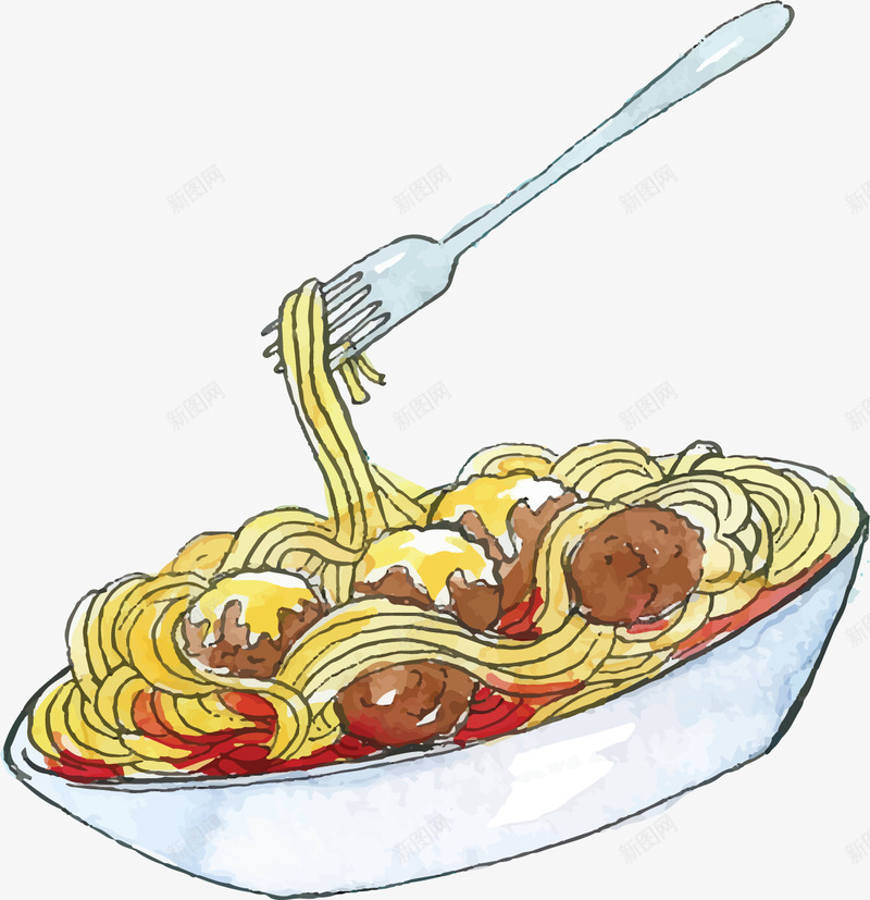 美味手绘鱼蛋面条矢量图ai免抠素材_88icon https://88icon.com 手绘面条 水彩面条 矢量png 面条 鱼蛋 鱼蛋面条 矢量图