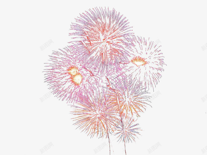 绽放烟火png免抠素材_88icon https://88icon.com 喜庆 彩色 烟花 绽放