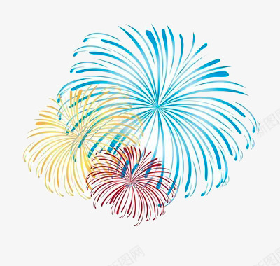 灿烂的烟花绽放png免抠素材_88icon https://88icon.com 亮丽 喜庆 夜晚 星空