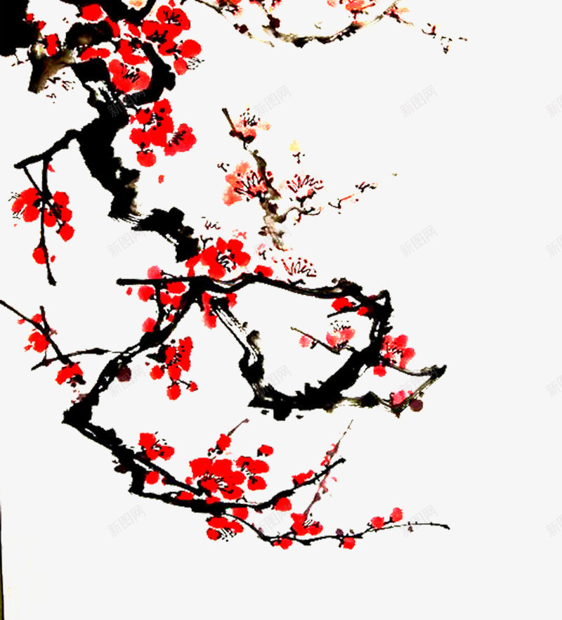 水墨梅花png免抠素材_88icon https://88icon.com 传统 古风 梅 梅花 腊梅