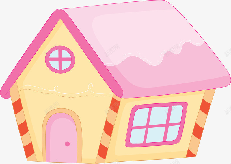 粉红屋顶蛋糕小屋矢量图ai免抠素材_88icon https://88icon.com 儿童节 小屋 矢量png 粉红小屋 蛋糕 蛋糕小屋 矢量图