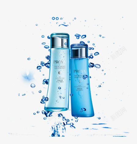 化妆品png免抠素材_88icon https://88icon.com 主图 化妆品 水润 水珠 蓝色