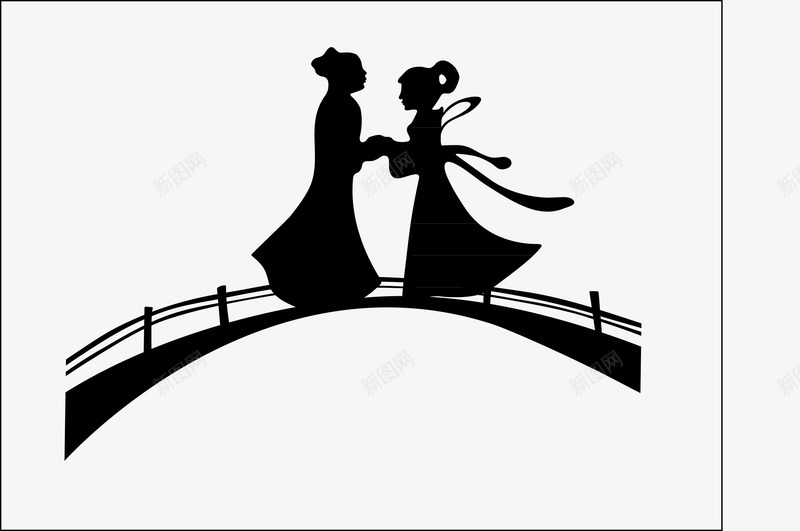 七夕节牛与织女矢量图ai免抠素材_88icon https://88icon.com 七夕节 桥 黑色 矢量图