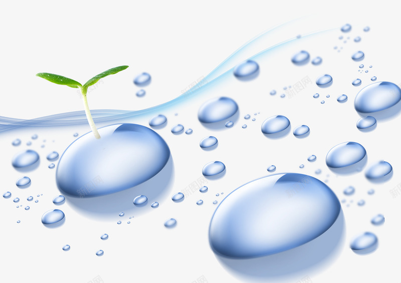 水珠psd免抠素材_88icon https://88icon.com 叶子 水 水滴
