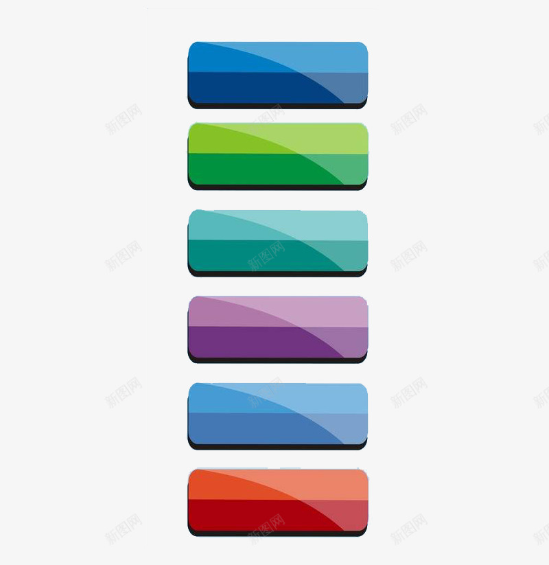 时尚风格彩色渐变条形按钮png免抠素材_88icon https://88icon.com 彩色 按钮 时尚风格 条形 条形按钮 渐变 装饰图案 风格