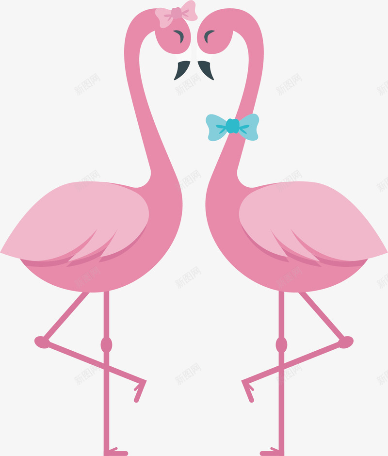 粉红色的天鹅矢量图ai免抠素材_88icon https://88icon.com 两只天鹅 大长腿 尖嘴巴 幸福 恩爱 粉红色 领结 矢量图