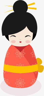可爱日本娃娃png免抠素材_88icon https://88icon.com 可爱 和服娃娃 日本娃娃 日本文化