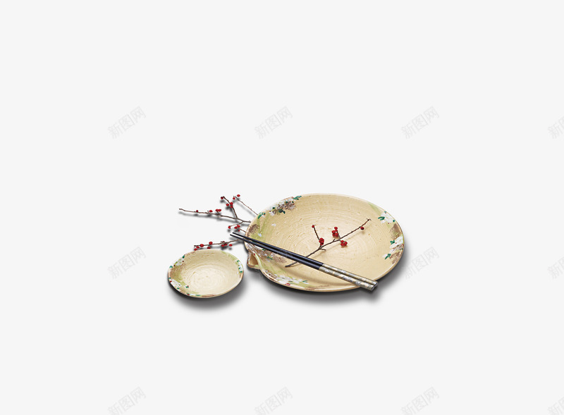 碟子png免抠素材_88icon https://88icon.com 复古 梅花 筷子 餐具