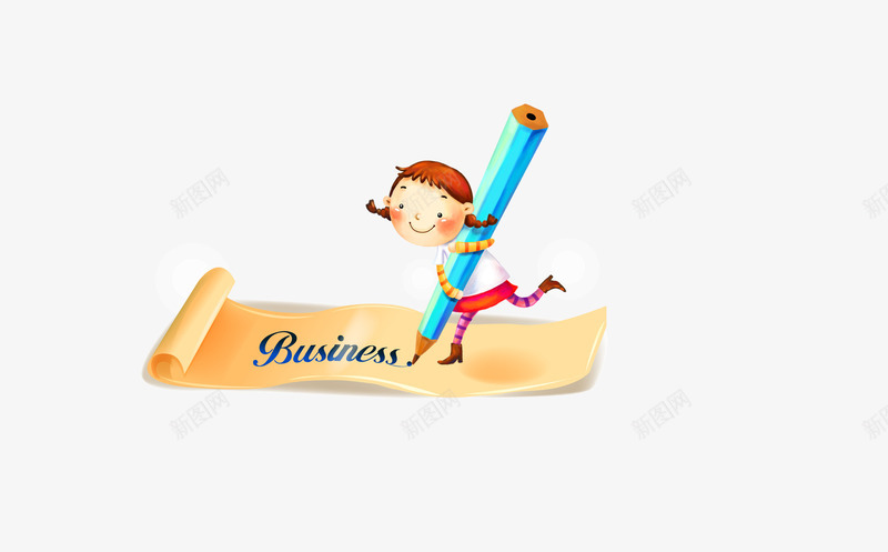 卡通人物png免抠素材_88icon https://88icon.com 写字的小孩 卡通人 学习 小女孩 教育