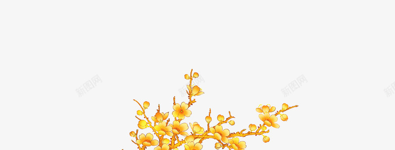 金色梅花装饰psd免抠素材_88icon https://88icon.com 梅花 装饰