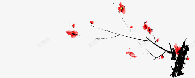一剪梅png免抠素材_88icon https://88icon.com 一枝梅花 中国风 梅花