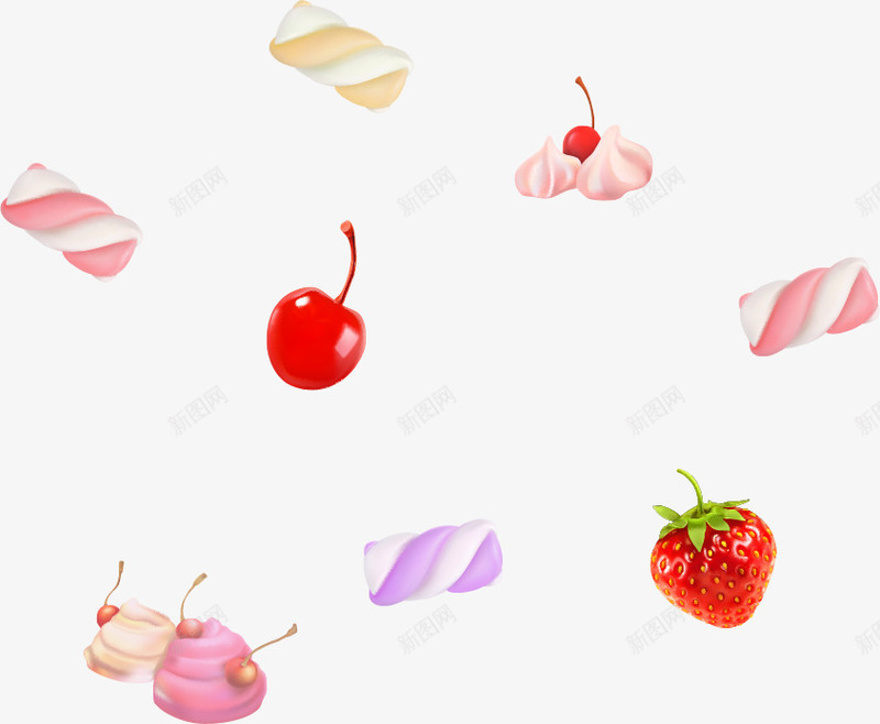 卡通多彩条纹png免抠素材_88icon https://88icon.com 卡通 多彩 条纹 樱桃 水彩 水果 草莓 食品