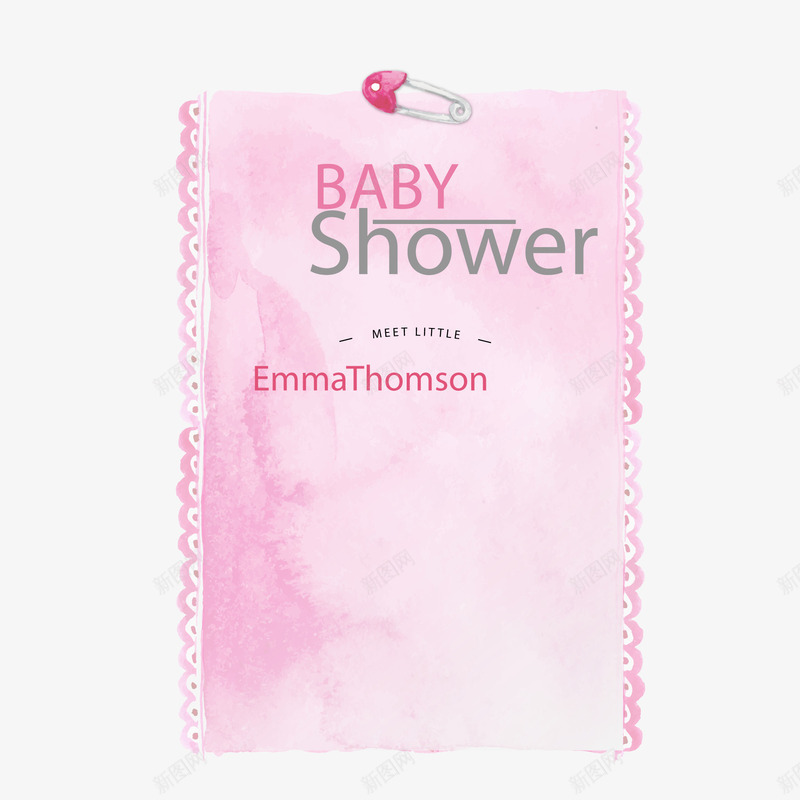 卡通粉红色手绘贺卡矢量图ai免抠素材_88icon https://88icon.com 别针 手绘 水彩 水粉 粉红色 节日 贺卡 矢量图