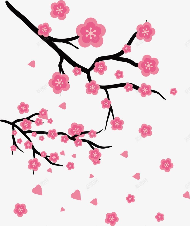 梅花滴落矢量图eps免抠素材_88icon https://88icon.com 咏梅 梅花 梅花绽放 歌颂梅花 滴落 腊梅枝头 矢量图