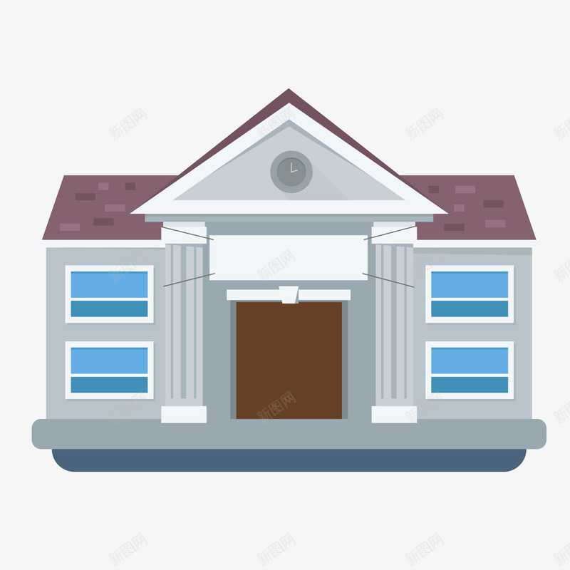 卡通教育教学楼矢量图ai免抠素材_88icon https://88icon.com 一栋教学楼 卡通 学习 学校 建筑 房屋 教学楼 矢量图