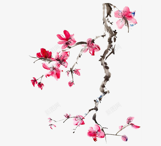 粉红色复古梅花装饰png免抠素材_88icon https://88icon.com 复古 梅花 粉红色 装饰