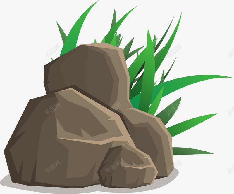石头造型图案矢量图eps免抠素材_88icon https://88icon.com 小草 矢量图 石头 石头矢量图 石头造型 石缝中的小草
