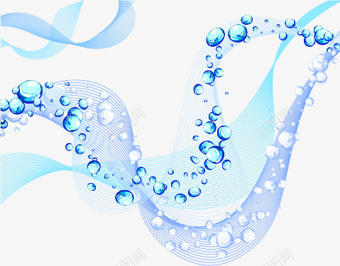 波浪线水泡png免抠素材_88icon https://88icon.com 动感 底纹 水 水珠 波浪 流动 线条 蓝色 装饰