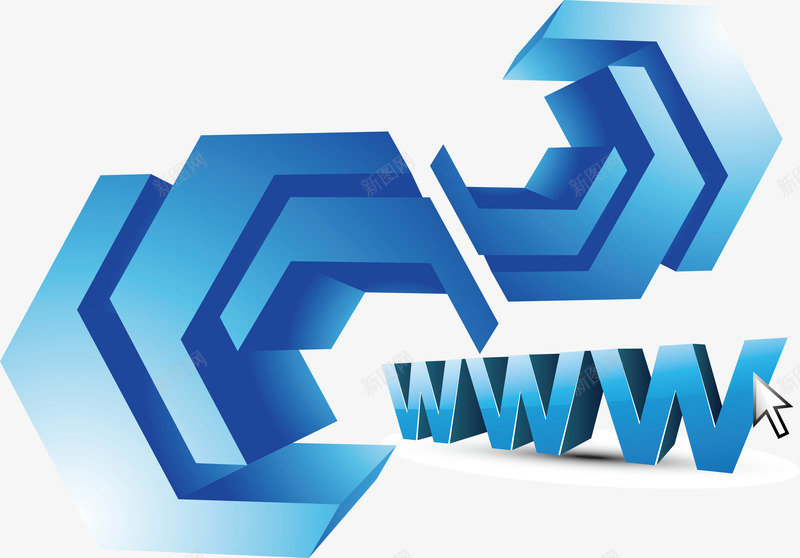 蓝色立体效果网络海报png免抠素材_88icon https://88icon.com 互联网 抽象几何 矢量png 立体效果 网络 蓝色几何体