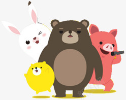 卡通手绘唱歌的动物png免抠素材_88icon https://88icon.com 兔子 卡通手绘唱歌的动物 小熊 小猪 音乐元素