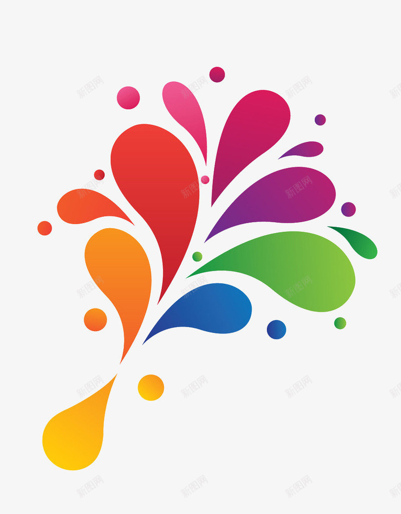 彩色装饰图psd免抠素材_88icon https://88icon.com 彩色 水滴状 装饰