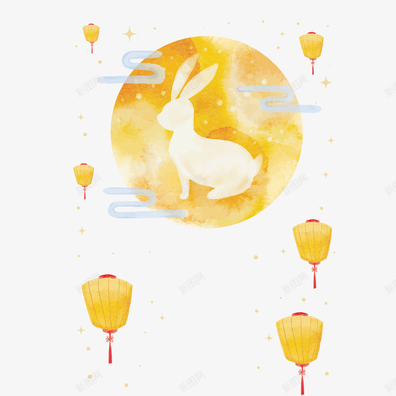 中秋节png免抠素材_88icon https://88icon.com 中秋 中秋节 兔子 卡通 手绘 月亮 月饼 玉兔 节日