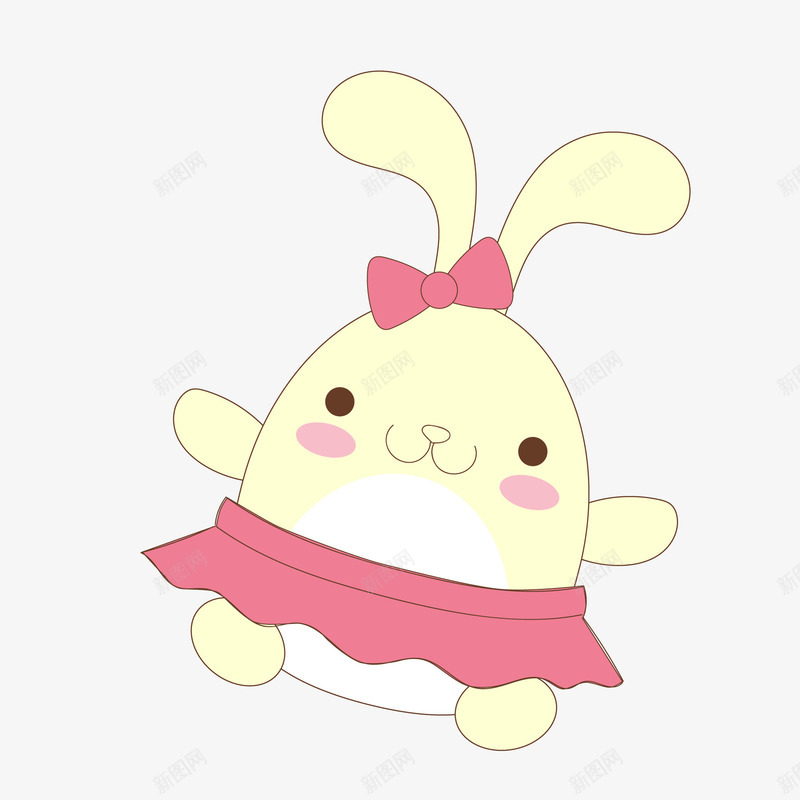 卡通可爱的小兔子矢量图ai免抠素材_88icon https://88icon.com 公仔设计 动物设计 卡通 可爱 小兔子 矢量图