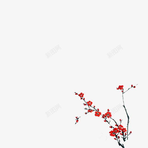 红色手绘梅花花朵png免抠素材_88icon https://88icon.com 手绘 梅花 红色 花朵