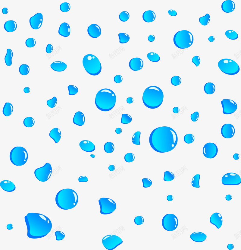 蓝色水滴形状png免抠素材_88icon https://88icon.com 水滴型 水滴形状 立体水滴 蓝色