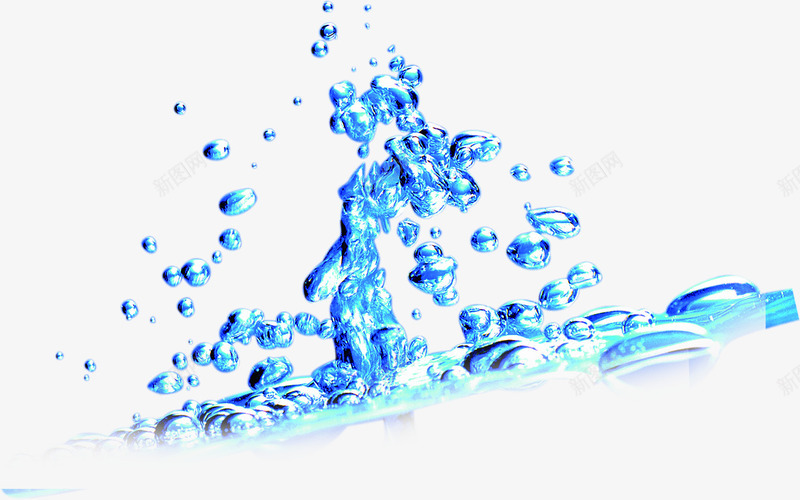 卡通海报清爽水珠蓝色png免抠素材_88icon https://88icon.com 卡通 水珠 海报 清爽 蓝色