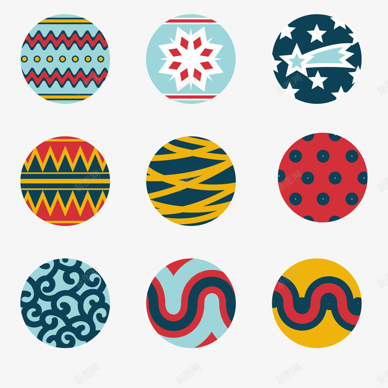 中国风圆形石头彩绘矢量图ai免抠素材_88icon https://88icon.com 圆形石头 彩绘 石头彩绘 矢量图