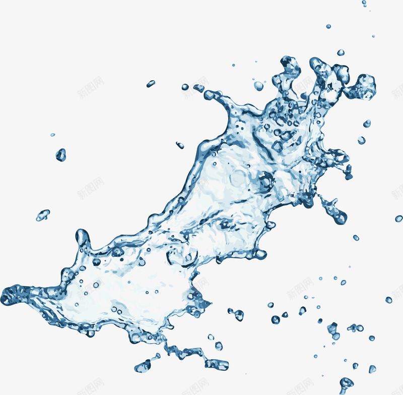 小清新蓝色水花png免抠素材_88icon https://88icon.com 创意 唯美 小清新 水彩 水滴 水花 渐变 蓝色